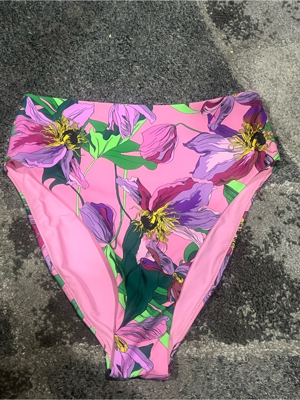 Express Pink Floral High-Waist Bikini Bottoms